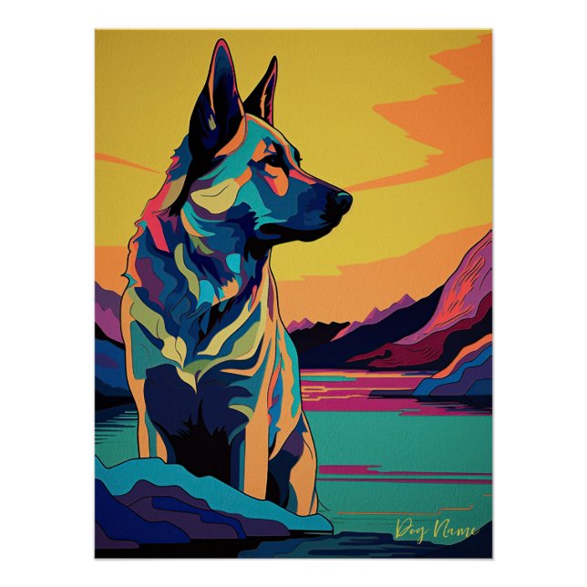 Póster German Shepherd Dog 003 - Bruno Pokopen (Frente)