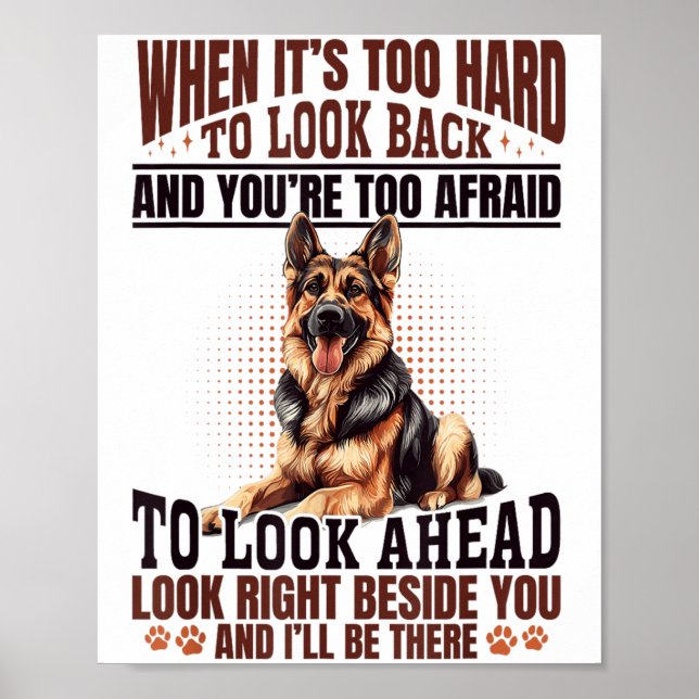 Poster German Shepherd Dog Breed When It´s Too Hard To Lo (Frente)