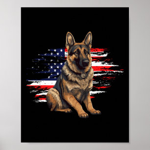 Poster German shepherd Dos Eua Bandeira 4 De Julho Pai Fa