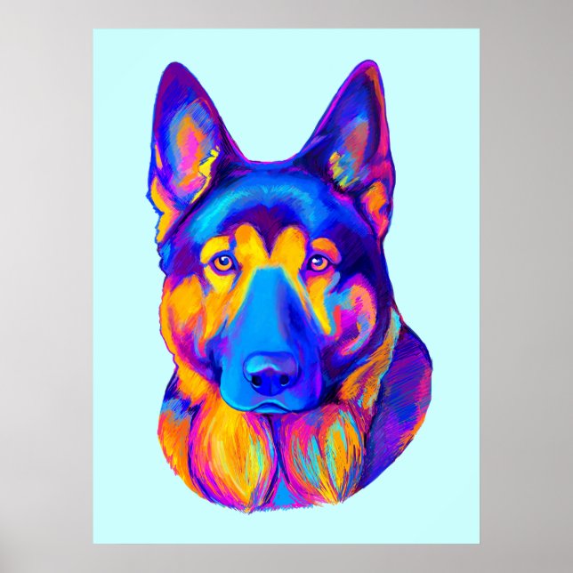 Póster German shepherd em cores (Frente)