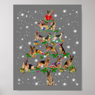 Poster German shepherd Engraçado Árvore de Natal Decor Or