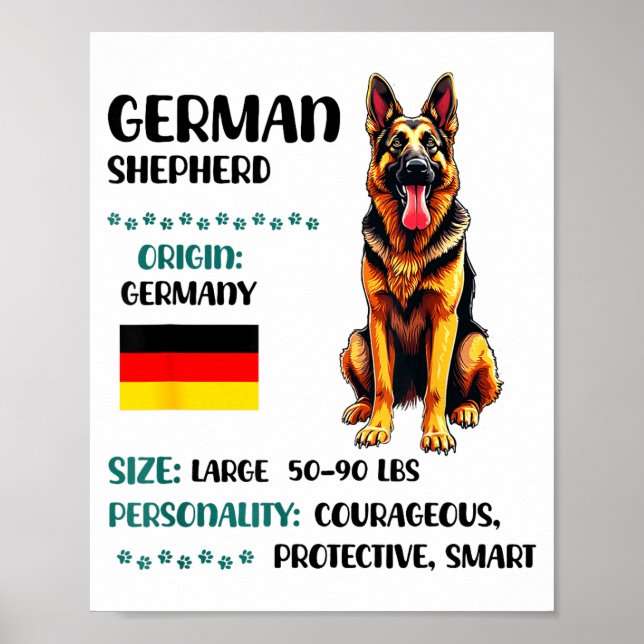 Poster German Shepherd Origin Funny German Shepherd Lover (Frente)
