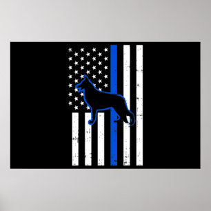Poster German shepherd Policial Cão K9 Patriótico