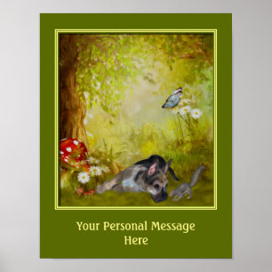 Poster German Shepherd Puppy Add Your Own Text