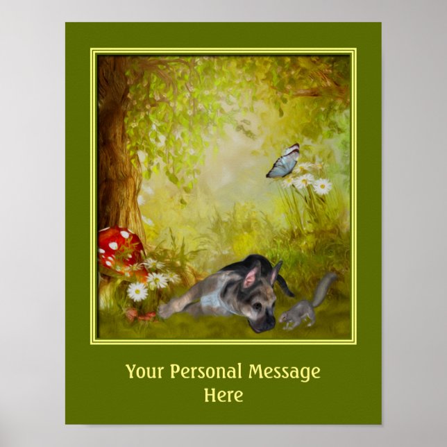 Poster German Shepherd Puppy Add Your Own Text (Frente)