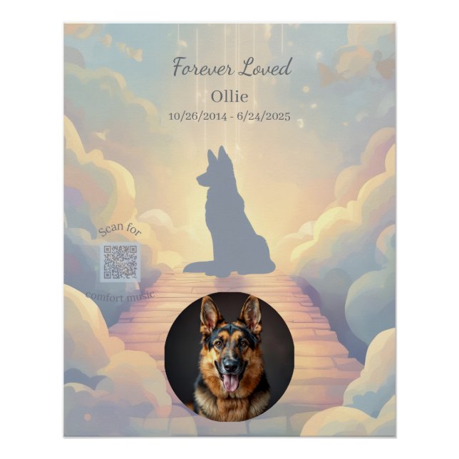 Póster German Shepherd Rainbow Bridge Poster (Frente)