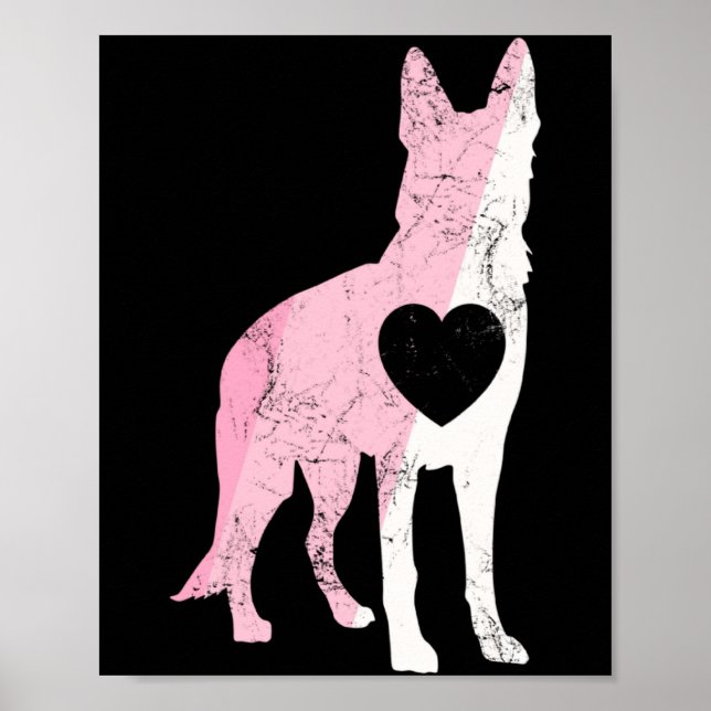 Poster German Shepherd Valentines Day Cud Love Dog  (Frente)