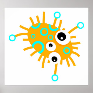 Poster Germe rodeado azul