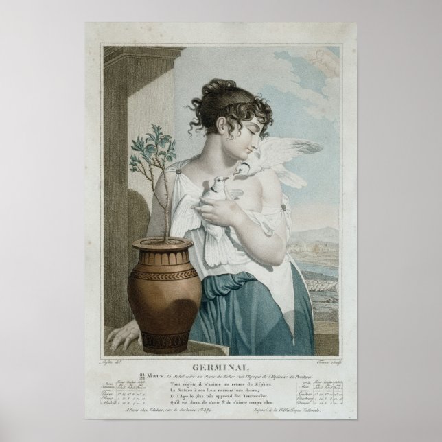 Poster Germinal, sétimo mês de calendário republicano (Frente)