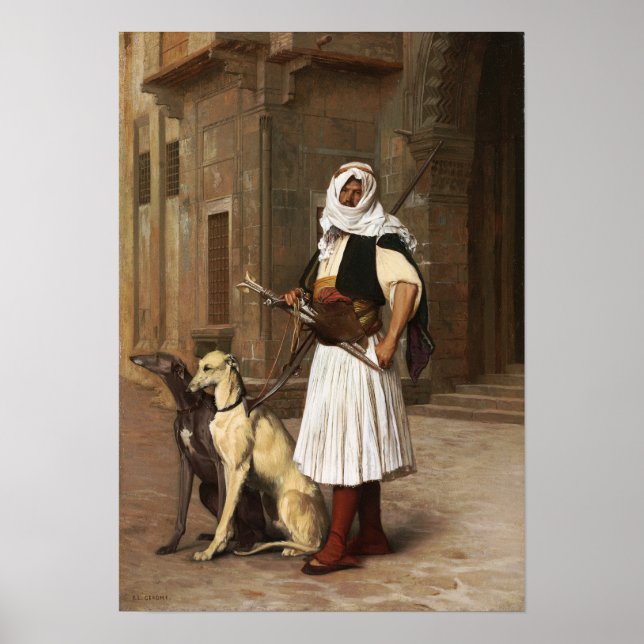 Poster Gérôme - Arnaut Com Dois Cães Whippet 1867 (Frente)