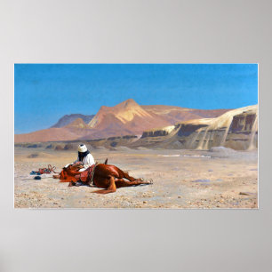 Poster Gérôme - Cavaleiro E Seu Corcel No Deserto
