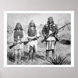 Poster Geronimo e três de seus guerreiros de Apache, 188