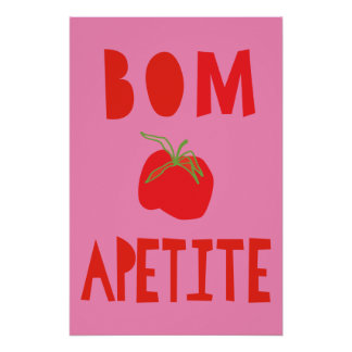 Póster Geschmackvolles Poster; Bom Apetite=Guten Appetit