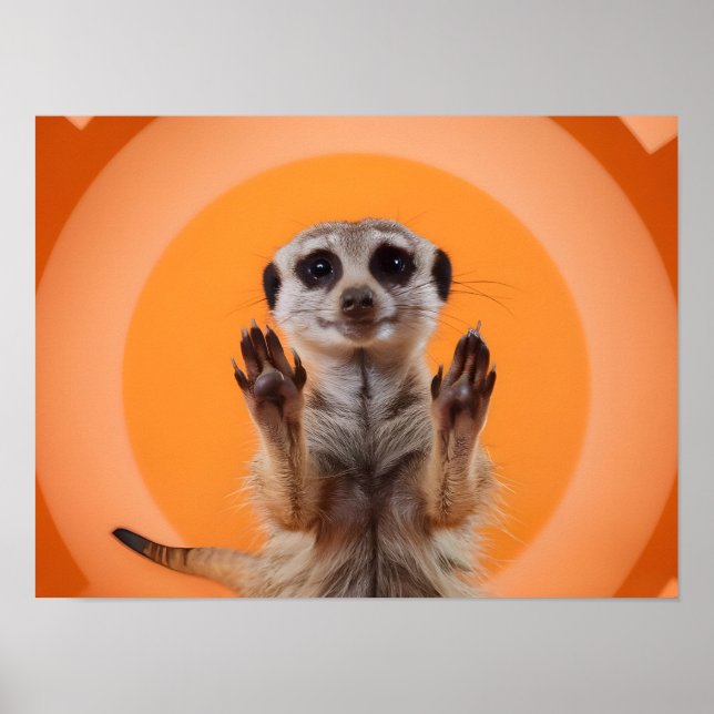 Poster Gesto de Mão de Fazer Meerkat (Frente)