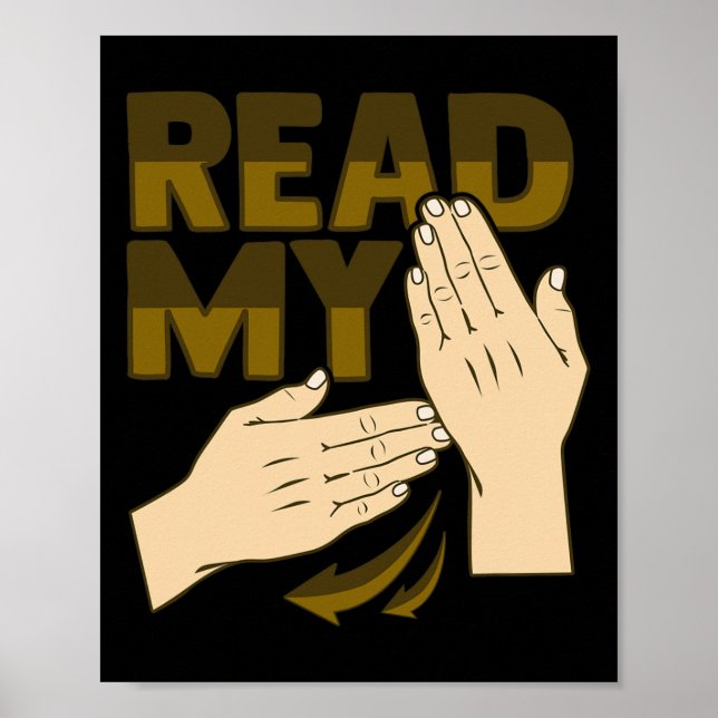 Poster Gesto de mão em ASL Conscientização sobre perda au (Frente)