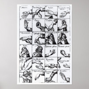 Poster Gestos para miming Chrilogia de John Bulwer '