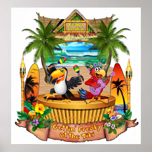 POSTER GETTIN' FREAKY NO TIKI (Frente)