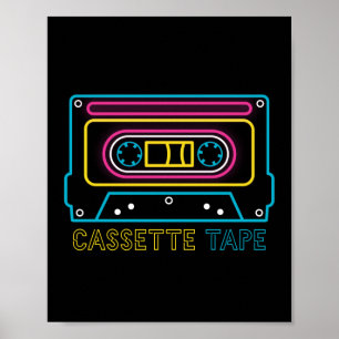 Poster Gettobaster de fita cassete Neon dos anos 90