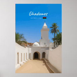 Poster Ghadames, Líbia - Mesquita Branca