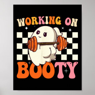 Poster Ghost Boo Gym Lover Halloween Trabalhando Em Minha