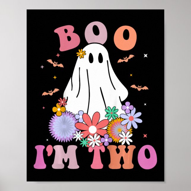 Poster Ghost Boo, sou segundo aniversário de 2 anos. (Frente)