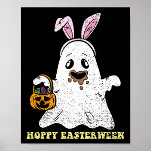 Poster Ghost Bunny Hoppy Easter Ovo Caça Primavera Wo
