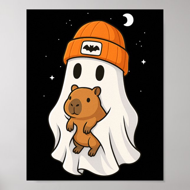 Poster Ghost Capybara Halloween Amante de os animais Been (Frente)
