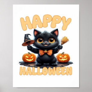 Poster Ghost Cat Tee, Camisa De Halloween, Cuta Louca, Un