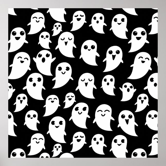 Poster Ghost de Cartoons de Halloween do "Cute Boo" (Frente)