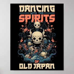 Poster Ghost Demon Dançando Com O Espírito Do Antigo Japã