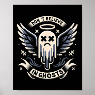 Poster Ghost Design Cute Ghost Halloween Spooky Season