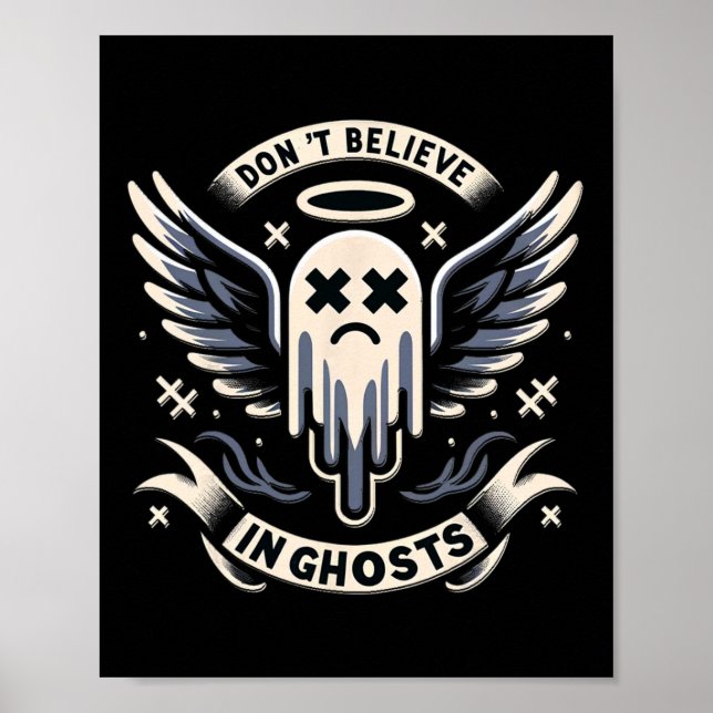 Poster Ghost Design Cute Ghost Halloween Spooky Season (Frente)