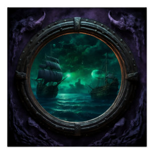 Póster Ghost Galleon Baixo das Estrelas Assombradas