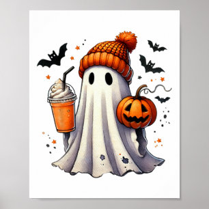 Poster Ghost Ghost Coffee Halloween Ghost Ice Cof