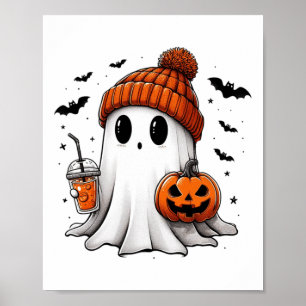 Poster Ghost Ghost Coffee Halloween Ghost Ice Cof