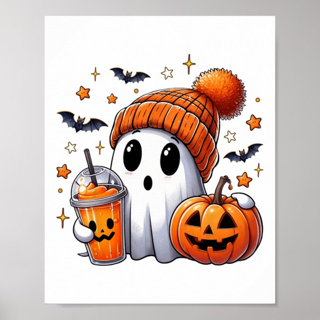 Poster Ghost Ghost Coffee Halloween Ghost Ice Cof (Frente)