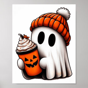 Poster Ghost Ghost Coffee Halloween Ghost Ice Cof