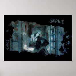 Poster Ghost Girl in Blue – Haunting Surreal Art