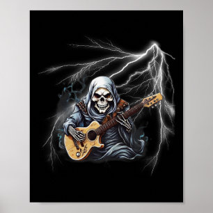 Poster Ghost Guitar Legal Guitar Player Skeleton Mãos Gui