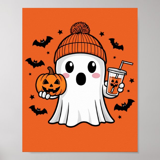 Poster Ghost Halloween bonito (Frente)