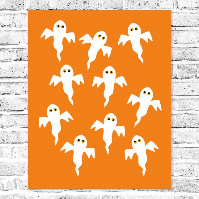 Poster Ghost Halloween Orange (Criador carregado)