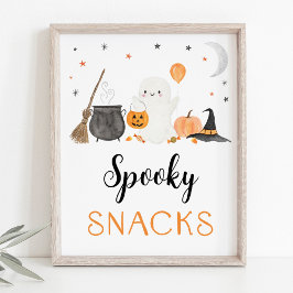 Poster Ghost Halloween Spooky Sinal do Partido Snacks
