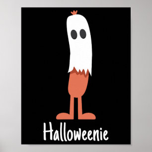 Poster Ghost Hot Dog Halloweenie Figurume Divertido Comid