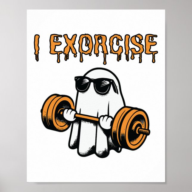 Poster Ghost I Exorcize O Trabalho De Exercício De Gym En (Frente)