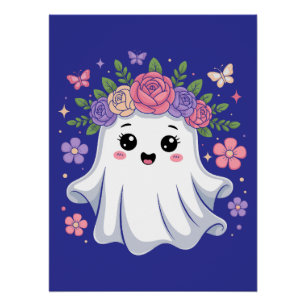 Póster Ghost Kawaii Halloween