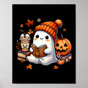 Poster Ghost Leitura de Livro do Halloween Amava Cute Gho