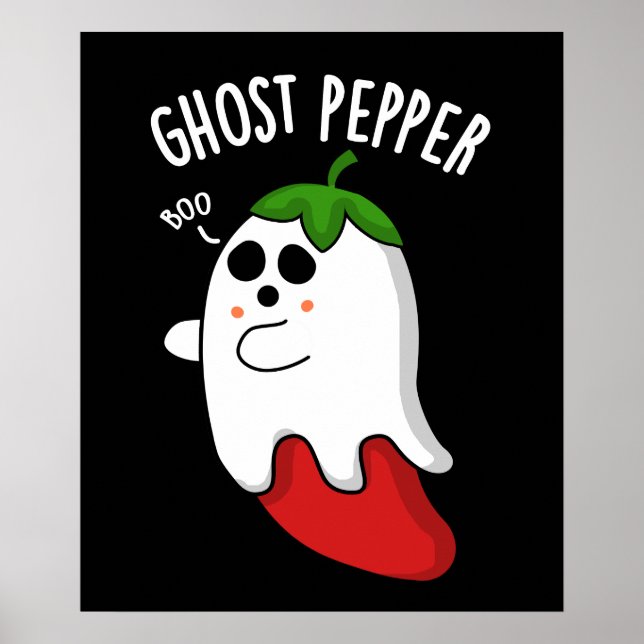 Poster Ghost Pepper Funny Chili Pun Dark BG (Frente)