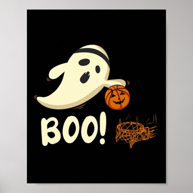 Poster Ghost Player Boo Bysketbyll Figurino de Halloween (Frente)