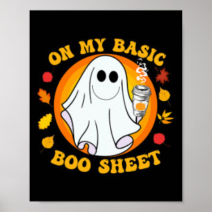 Poster Ghost Pumpkin Spice Latey Queda Fall Vibe Hallowee