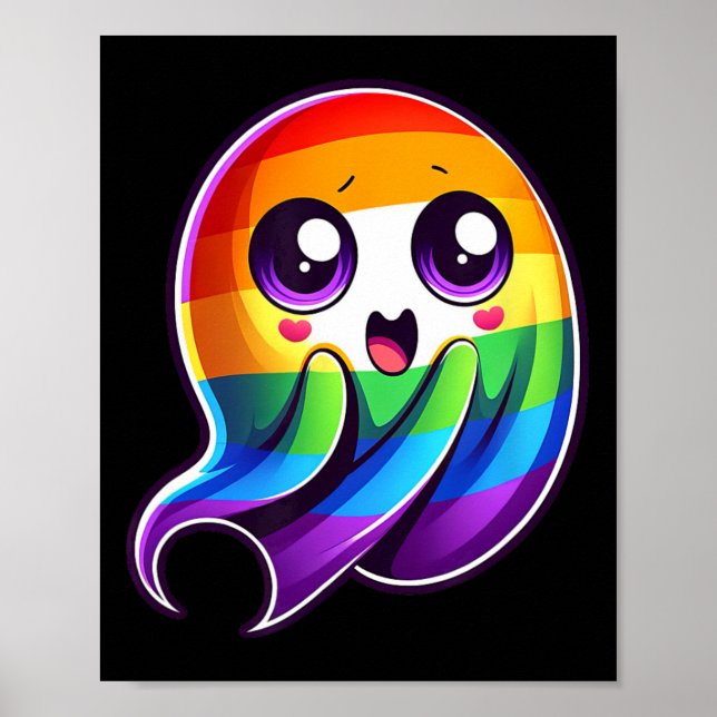 Poster Ghost Rainbow Orgulho gay Funny (Frente)